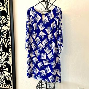 Alfani, blue and white dress, size: M